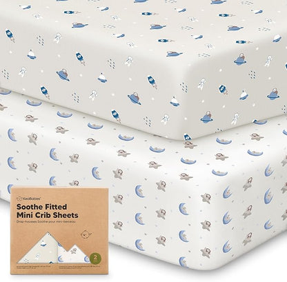 2-Pack Mini Crib Sheets Fitted by KeaBabies