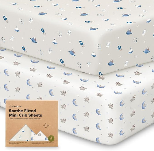 2-Pack Mini Crib Sheets Fitted by KeaBabies