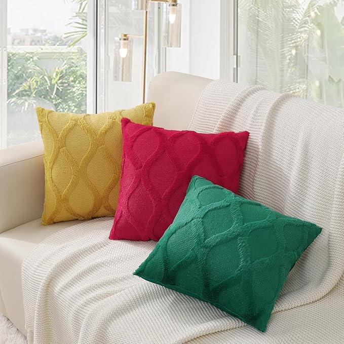 decorUhome Christmas Throw Pillow Covers 20x20 Inch Set of 2, Soft Plush Faux - Image 5