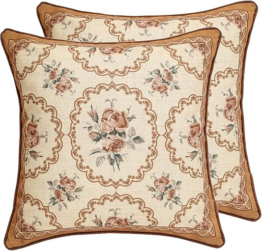 patdrea Designer Vintage Floral Throw Pillow Covers by Welcometopatdrea