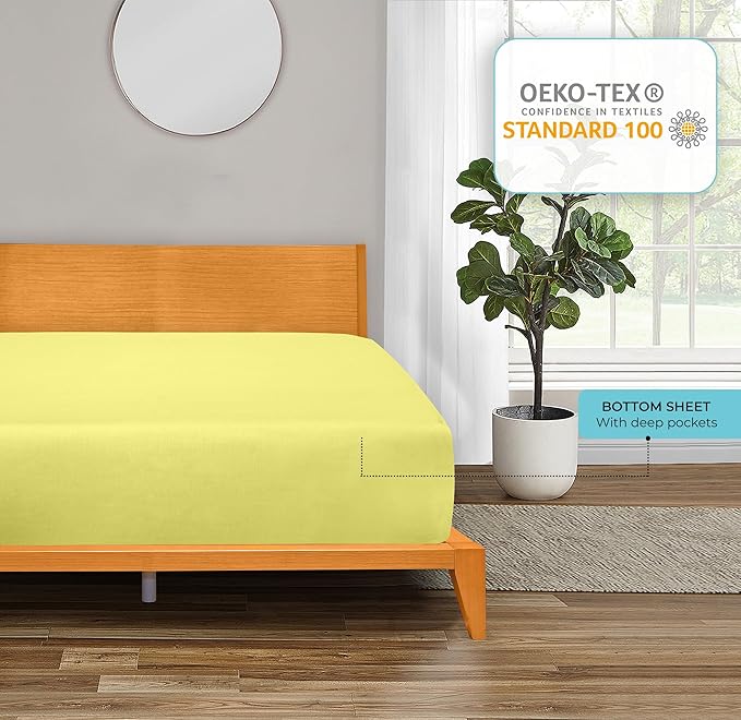 ROYALE LINENS 300 Thread Count 100% Long Staple Combed Cotton Fitted Sheet Queen - Image 6