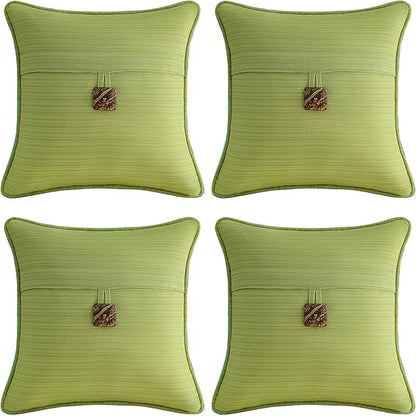 Outdoor DecorativePillows with Coconut Button Pack of 4, Chartreuse by Supdurplus