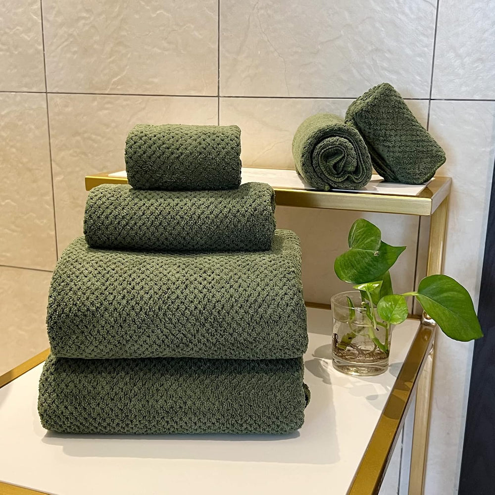 YTYC 39x78 Bath Sheets Set,Towels for Bathroom,Olive Green,6-Pieces