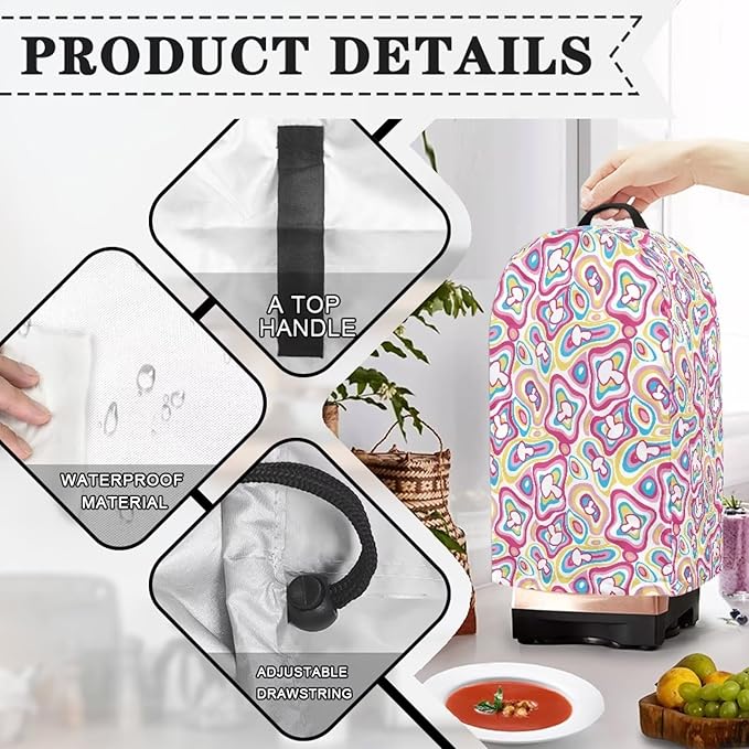 Psychedelic Abstract Coffee Machine Dust Cover Universal Design Compatible - Image 4