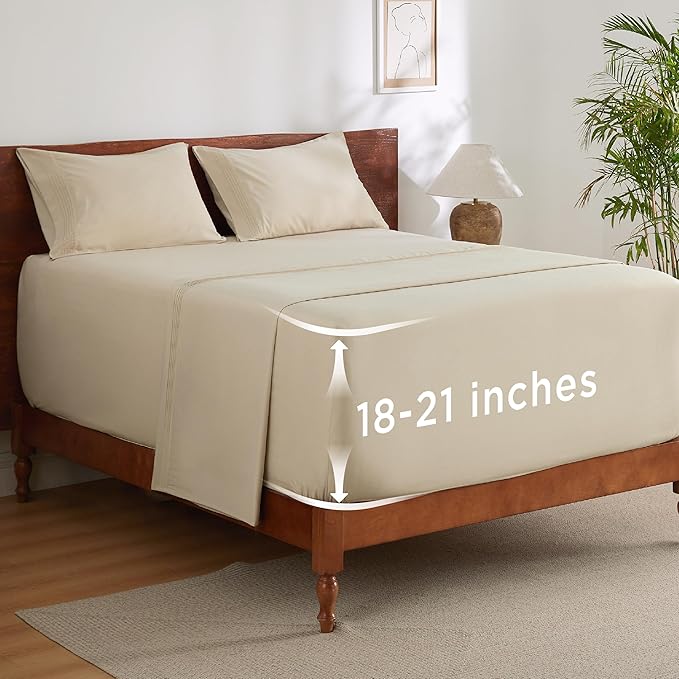 Bedsure Deep Pocket King Sheet Set by BEDSURE