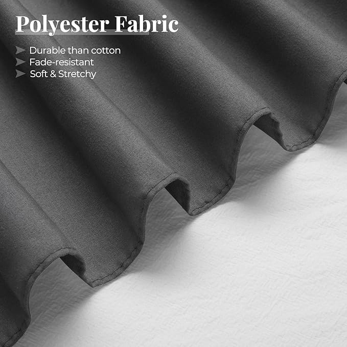 RIMELA King Grey Bed Skirt Wrap Around Elastic Dust Ruffles Solid Color Wrinkle - Image 3