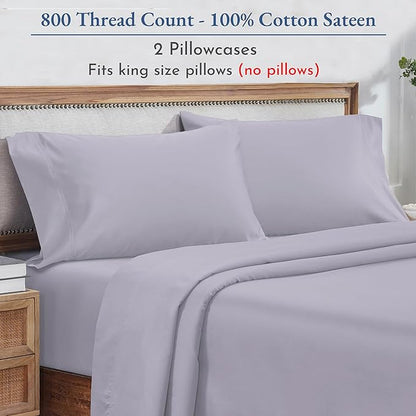 California Design Den 100% Cotton King Size Pillowcases Set of 2, 800 Thread - Image 3