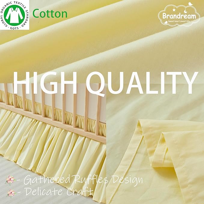 Brandream Gathered Crib Skirt, Baby Boy, Baby Girl, Gender Neutral Crib Skirt - Image 5