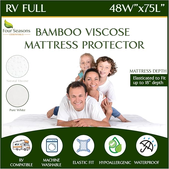 Four Seasons Essentials RV Short Full Size Waterproof Mattress Protector by FourSeasonsEssentials