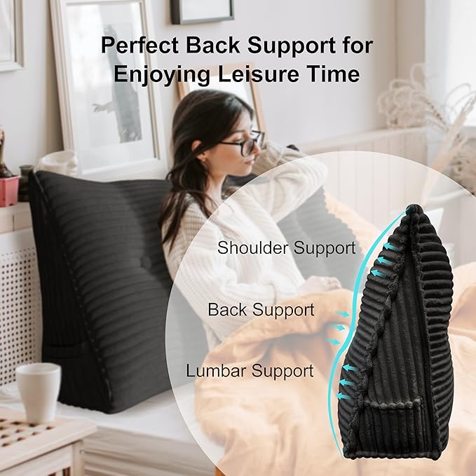 Wedge Headboard Pillow Dorm Room Reading Pillow Back Support - Image 3