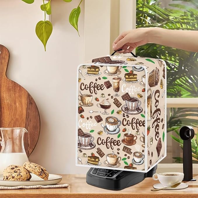 Coffee Maker Covers Coffee Print Dust Cover - Image 3