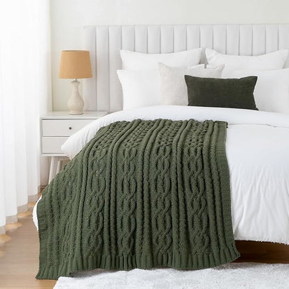 Battilo Olive Green Throw Blanket - Image 5