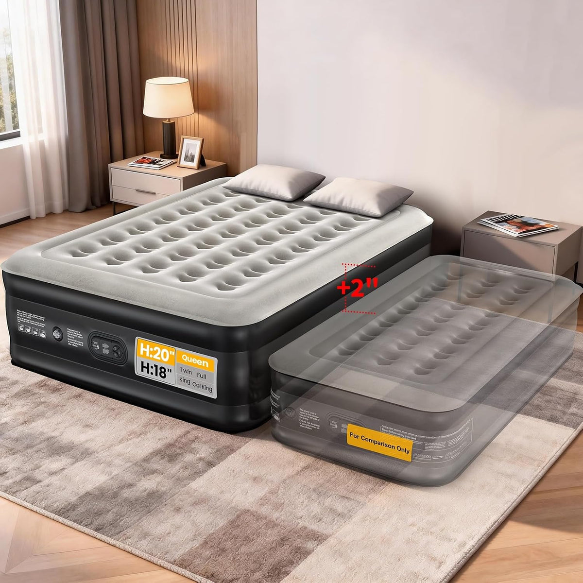 ohgeni 20" raised queen air mattress (1 pack), main product view