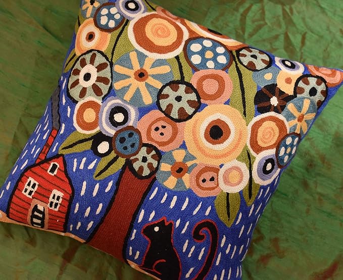 Blue Tree of Life Throw Pillow Cover | Karla Gerard Floral Pillows | Blue - Image 6
