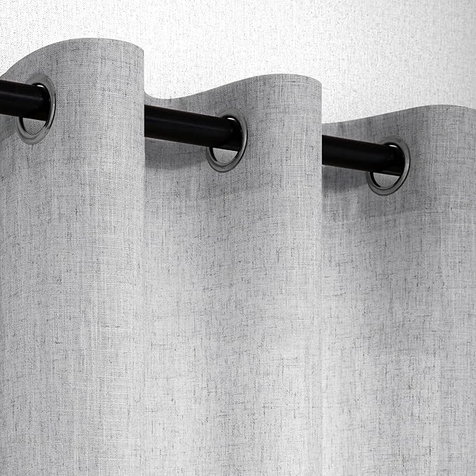 Pitalk Grey Short Curtains for Bathroom Window Privacy Light Filtering Small - Image 5