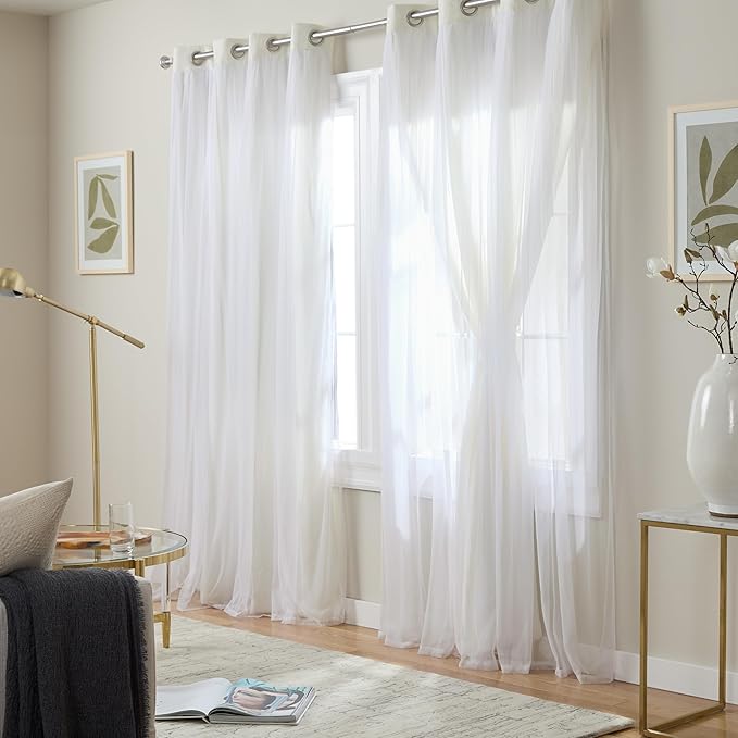 TOWN & COUNTRY LUXE Talia Double Layer Indoor Curtains, Sheer and Room - Image 3