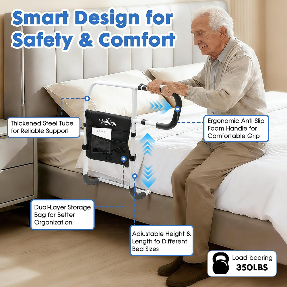 Bed Rails for Elderly Adults, Adjustable Bed Assist Rails for Seniors with No...