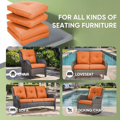 Outdoor Cushion Set of 4, Waterproof Outdoor Seat Cushions 25x22, Patio Chair - Image 5