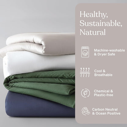 Baloo 100% Cotton Duvet Cover for Weighted Blanket (Silver Sage- 80"x87" - Full/King Size) | Cool, Soft & Durable