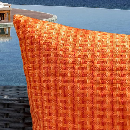 Kevin Textile Fall Outdoor Waterproof Throw Pillow Covers Pack of 2 Weaving - Image 4