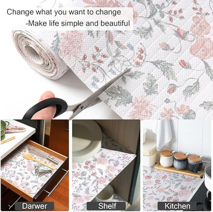 Floral Drawer and Shelf Liner for Cabinets, Non-Adhesive and Strong Non-Slip - Image 6
