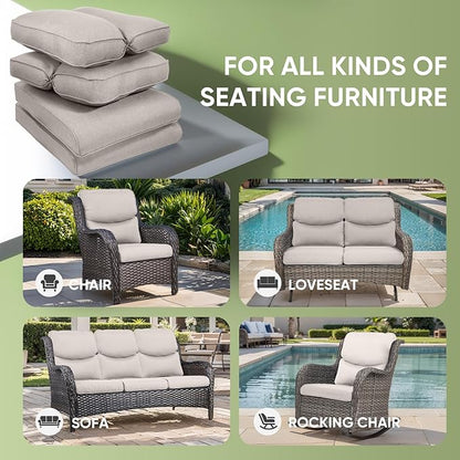 Outdoor Chair Cushion Set of 2, Waterproof Outdoor Seat Cushions 25x22 - Image 6