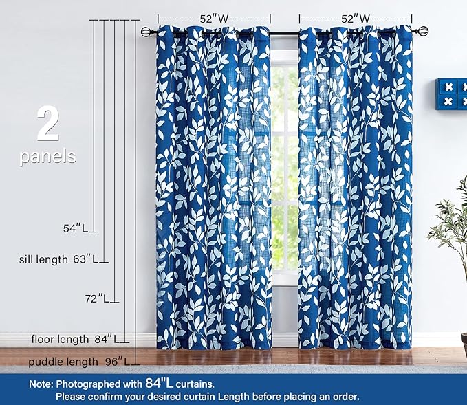 Treatmentex Navy Blue Semi-Sheer Curtains - Image 6