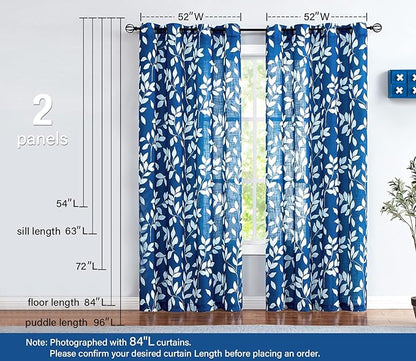 Treatmentex Navy Blue Semi-Sheer Curtains - Image 6