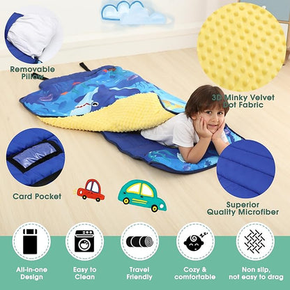 ACRABROS Toddler Nap Mat with Pillow and Blanket, Extra Large Rolled Napping - Image 4