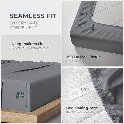 THREAD SPREAD 100% Egyptian Cotton Split King Sheets Sets - Image 5