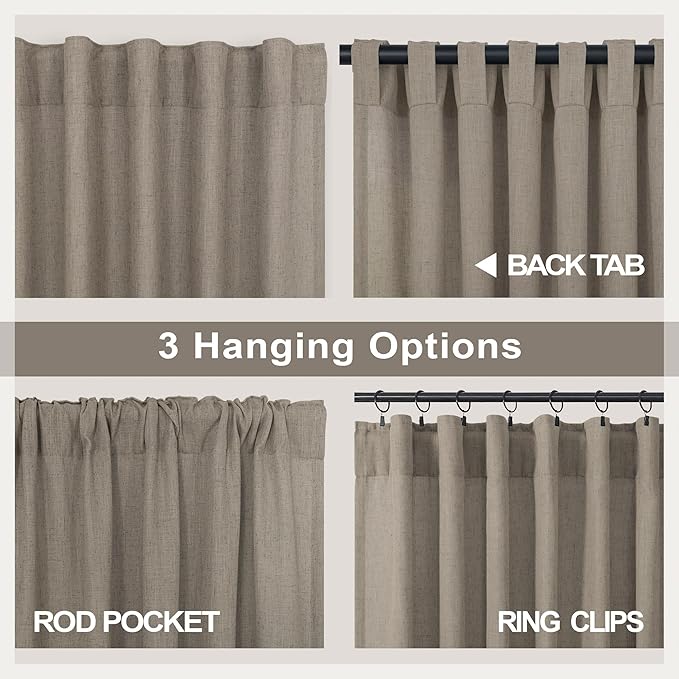 Pitalk Taupe Curtains 84 Inches Long - Image 4