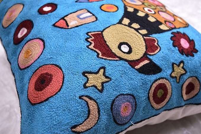 Turquoise Rooster Accent Pillow Cover Bird Cockerel Decorative Pillowcase Karla - Image 6