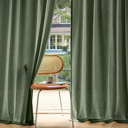 MIULEE Non-See-Through Privacy Linen Curtains 2 Panels, Light Filtering Window by MIULEE