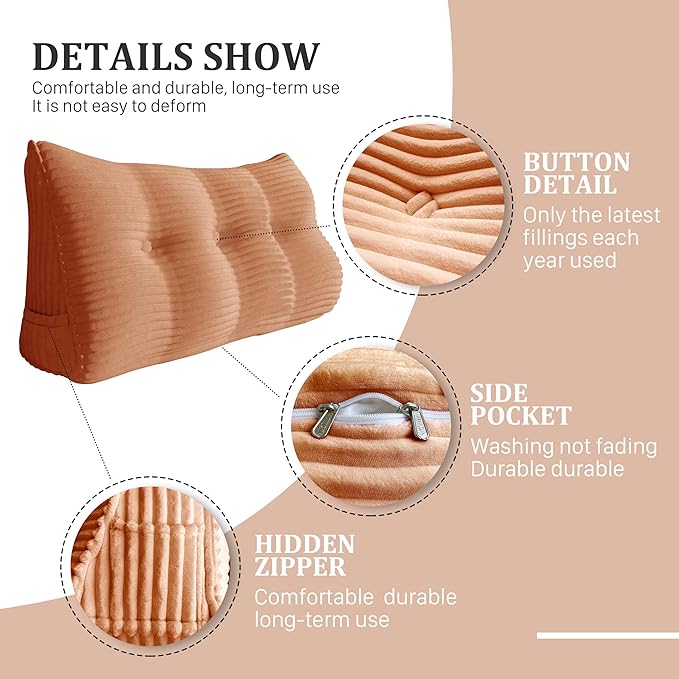 Wedge Headboard Pillow Dorm Room Reading Pillow Back Support - Image 4