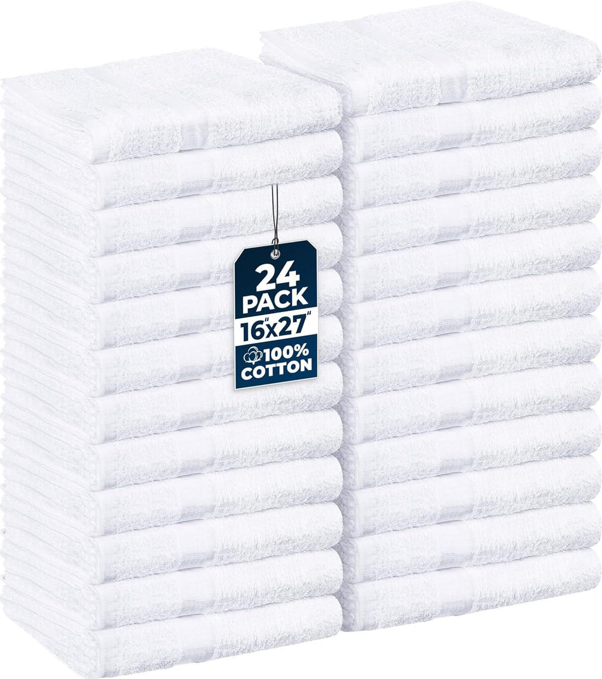 utopia towels salon towels, pack of 24, 16x27 shown in use