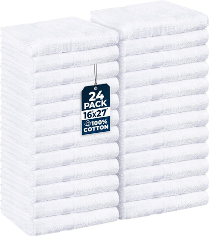 utopia towels salon towels, pack of 24, 16x27 shown in use