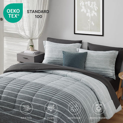 monbix full size comforter sets - 7 pieces, side view