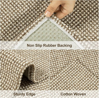 Uphome Kitchen Runner Rug, Low Pile Woven Cotton Modern Carpet Runners - Image 3