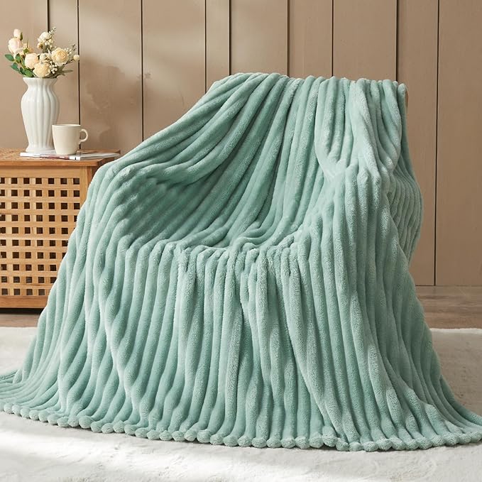 NEWCOSPLAY Super Soft Throw Blanket New Sage Green Premium Silky Flannel Fleece by NEWCOSPLAY