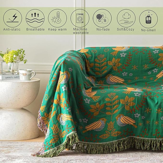 MSGKV Cotton Bed Blanket for Couch and Sofa Blankets for Living Room Bedroom - Image 3
