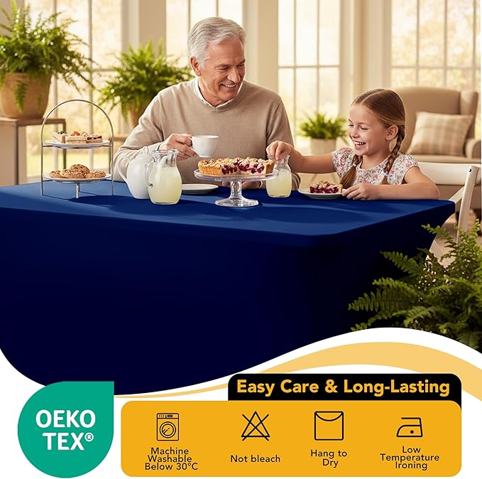 8-Pack Premium Navy Blue Spandex Tablecloths - Image 7