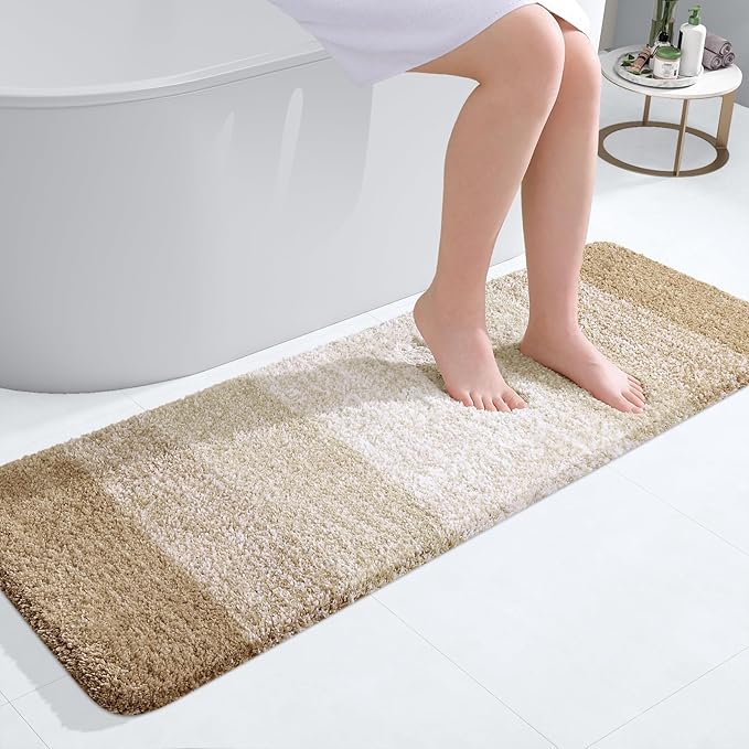 OLANLY Bathroom Runner Rugs 47x17, Extra Soft Absorbent Microfiber Bath Rugs by OLANLY