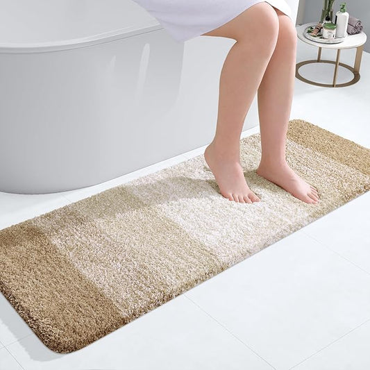 OLANLY Bathroom Runner Rugs 47x17, Extra Soft Absorbent Microfiber Bath Rugs by OLANLY