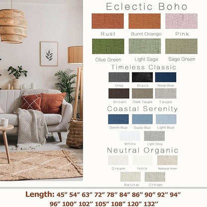 KOUFALL Light Pink Linen Blackout Curtains - Image 2