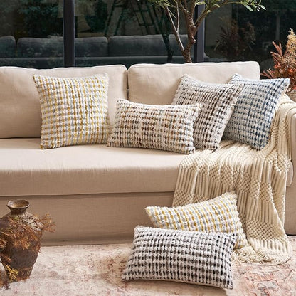 Aeckself Boho Chenille Tufted Pillow Cover 18 x 18 Inch, Decorative Square - Image 8