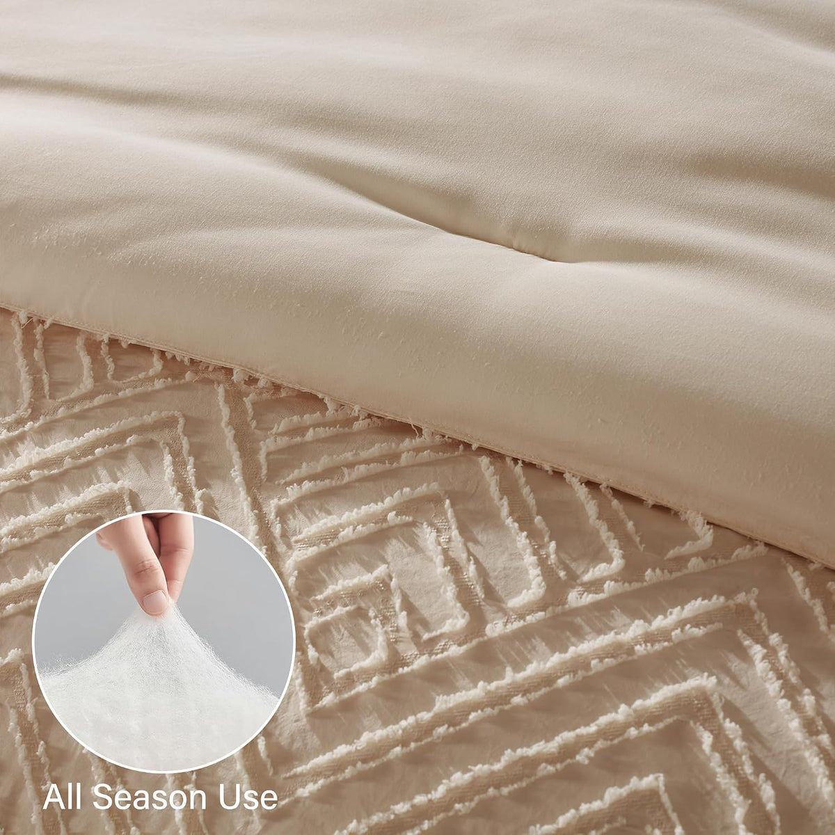 zzlpp full size comforter sets 7 piece,beige bed, package contents