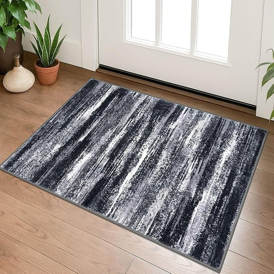 Modern Abstract Entryway Rug Indoor 2x3 Washable Rug Non-Slip Soft Small Area by lansny