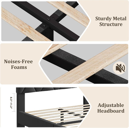 gaomon twin size platform bed frame with adjustable on a desk or shelf