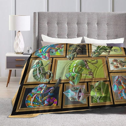 Lizard Blanket Lizard Throw Blanket Flannel Stuff Merch Cozy Decor Fleece Plush - Image 4
