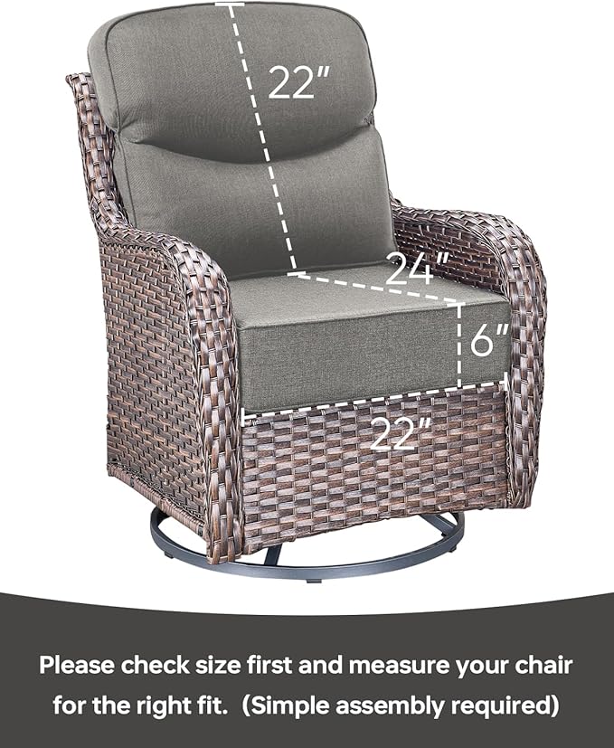 Luxury 22x24/22x25 6-Inch Smile Outdoor Seat Cushions Set of 2 - Image 3